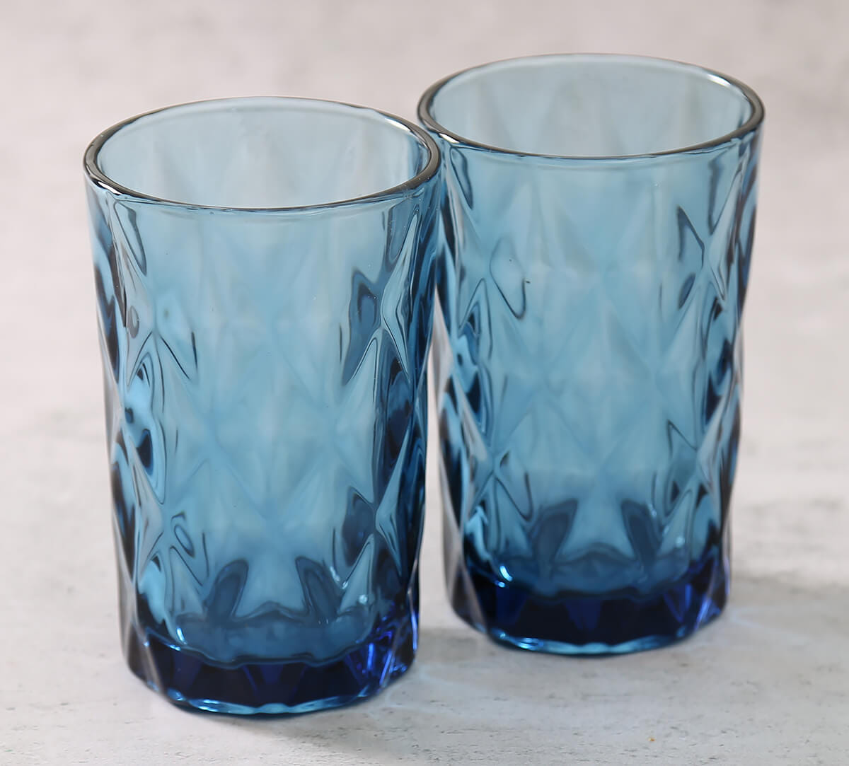 Blue Embossed Glasses (set of 2)