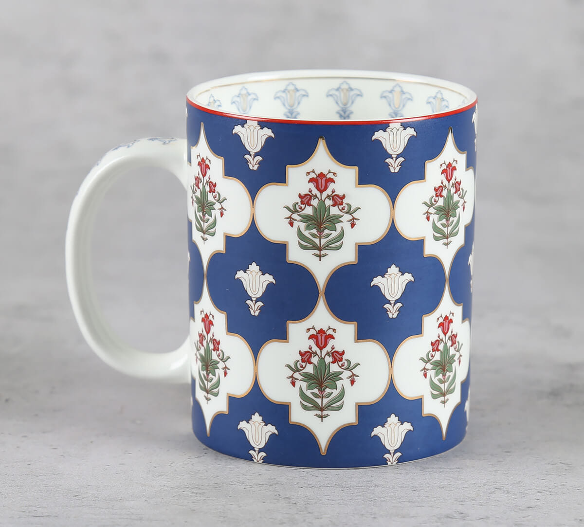 Blue Lattice Treasures Mug Set of 2