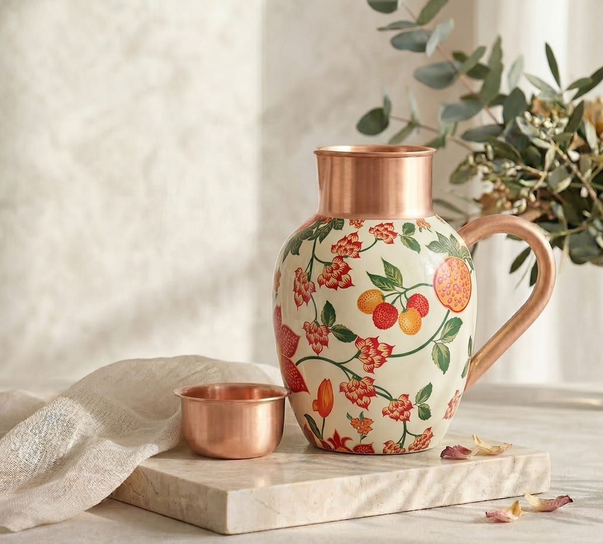 Blushed Orchard Copper Jug Set