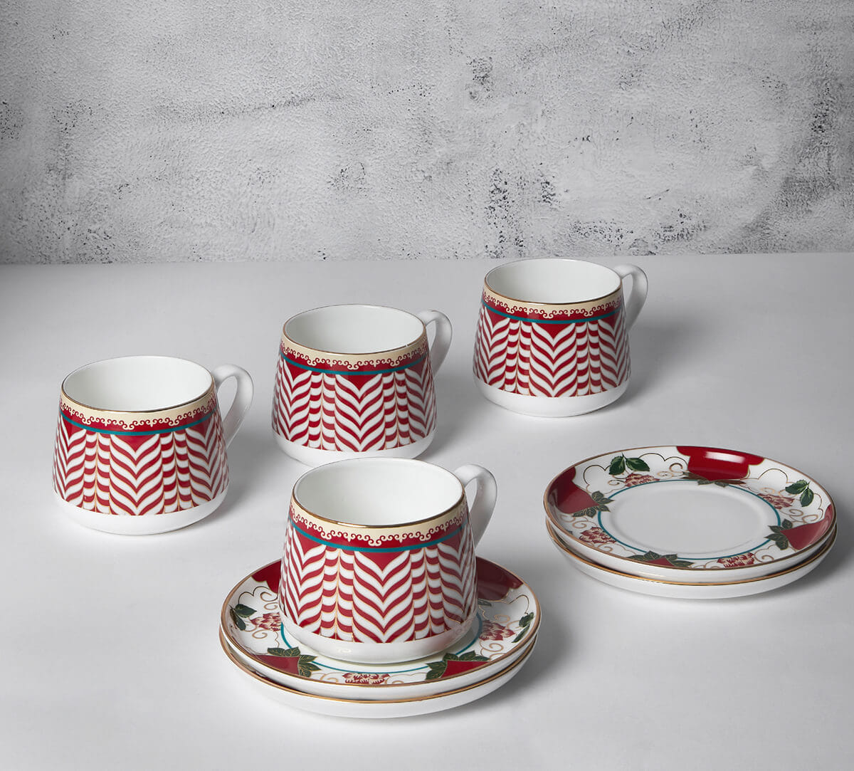 Blushed Orchard Cup and Saucer Set of 4