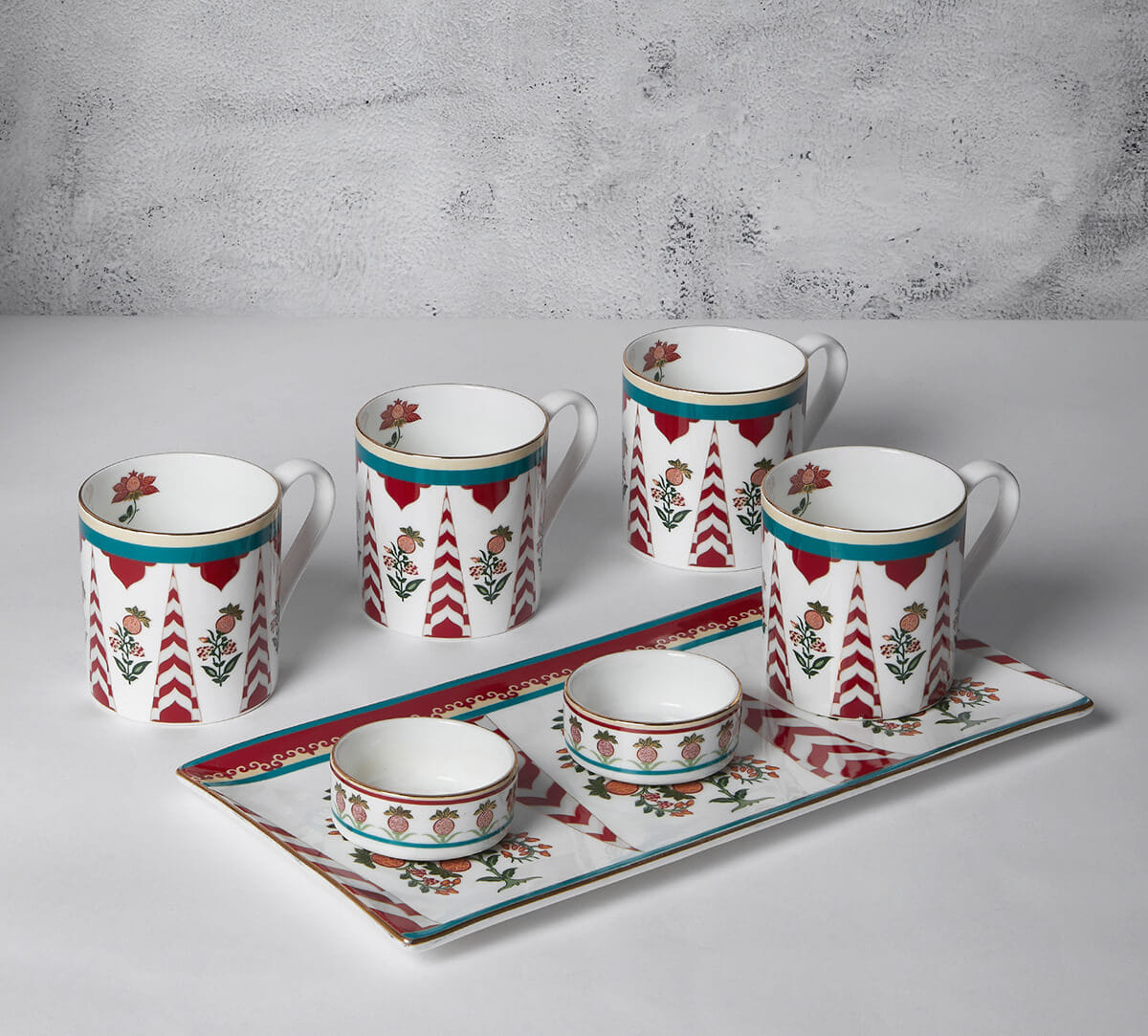 Blushed Orchard Snack Platter & Coffee Mug Set