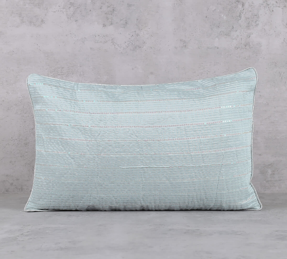 Boreal Chanderi Sequins Work Cushion Cover