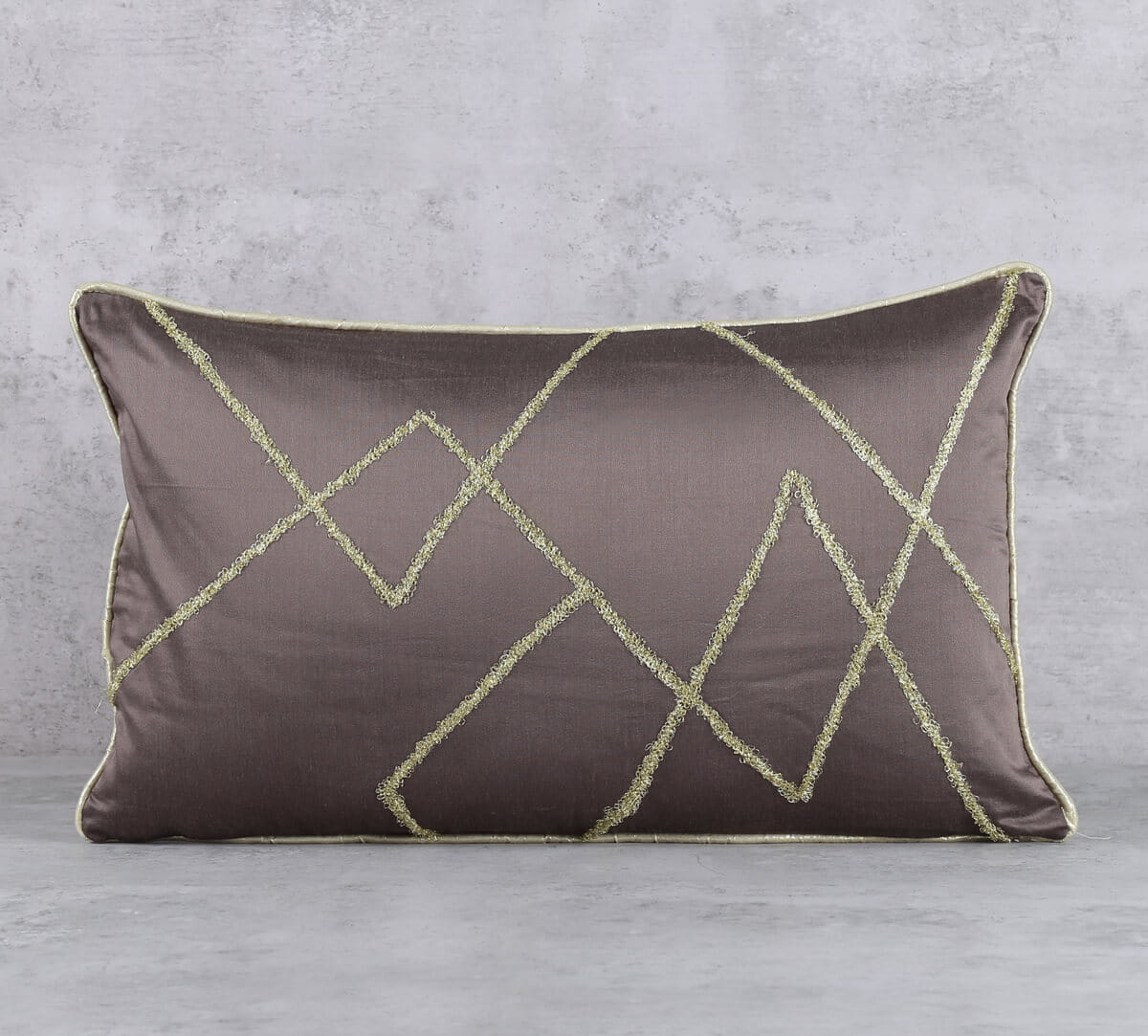 Burgundy Gold Towel Embroidery Cushion Cover