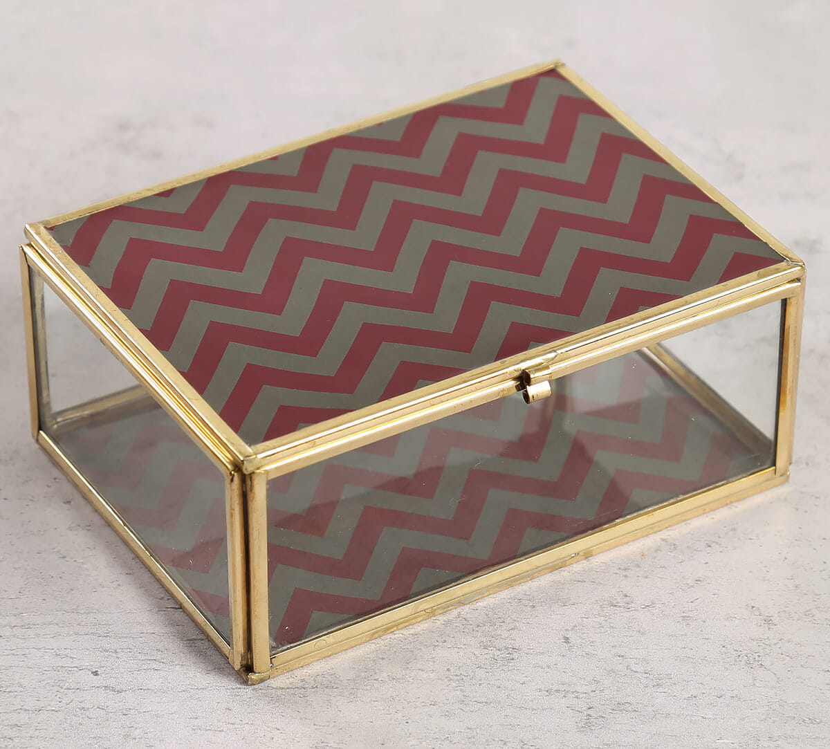 Carmine Chevron Storage Box