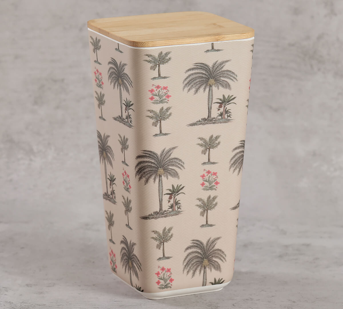Chevron Palms Bamboo Jar