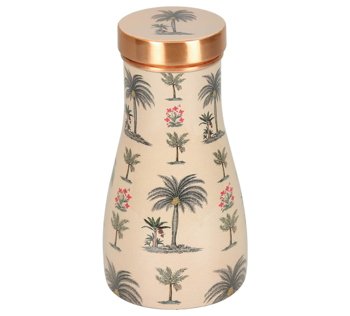 Chevron Palms Bedside Copper Jar