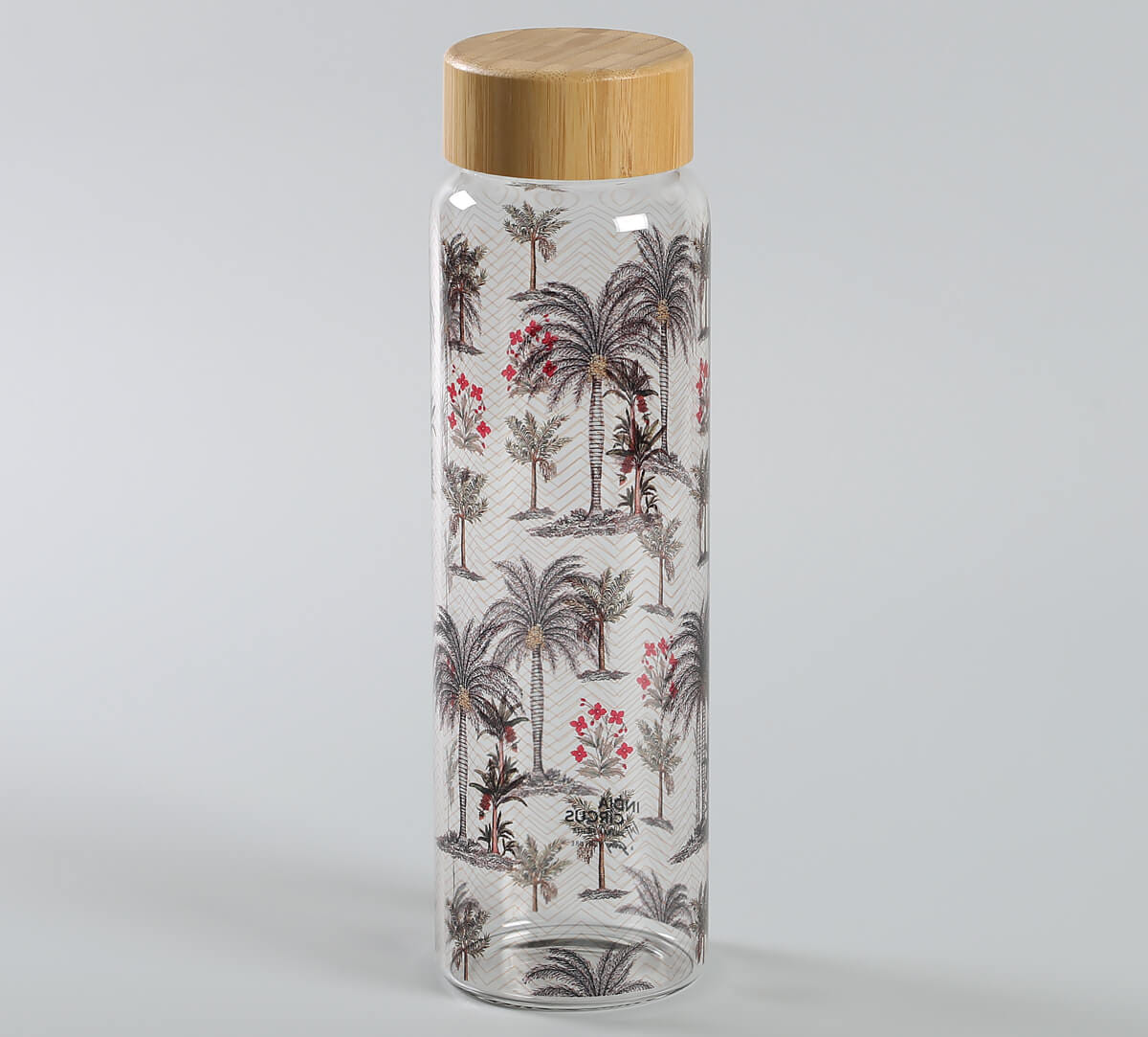 Chevron Palms Glass Bottle