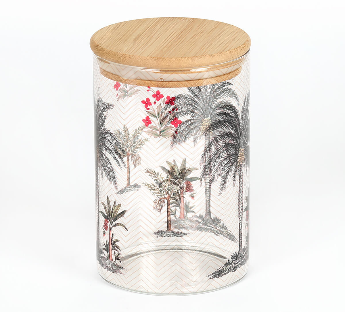 Chevron Palms Glass Jar 1050mL
