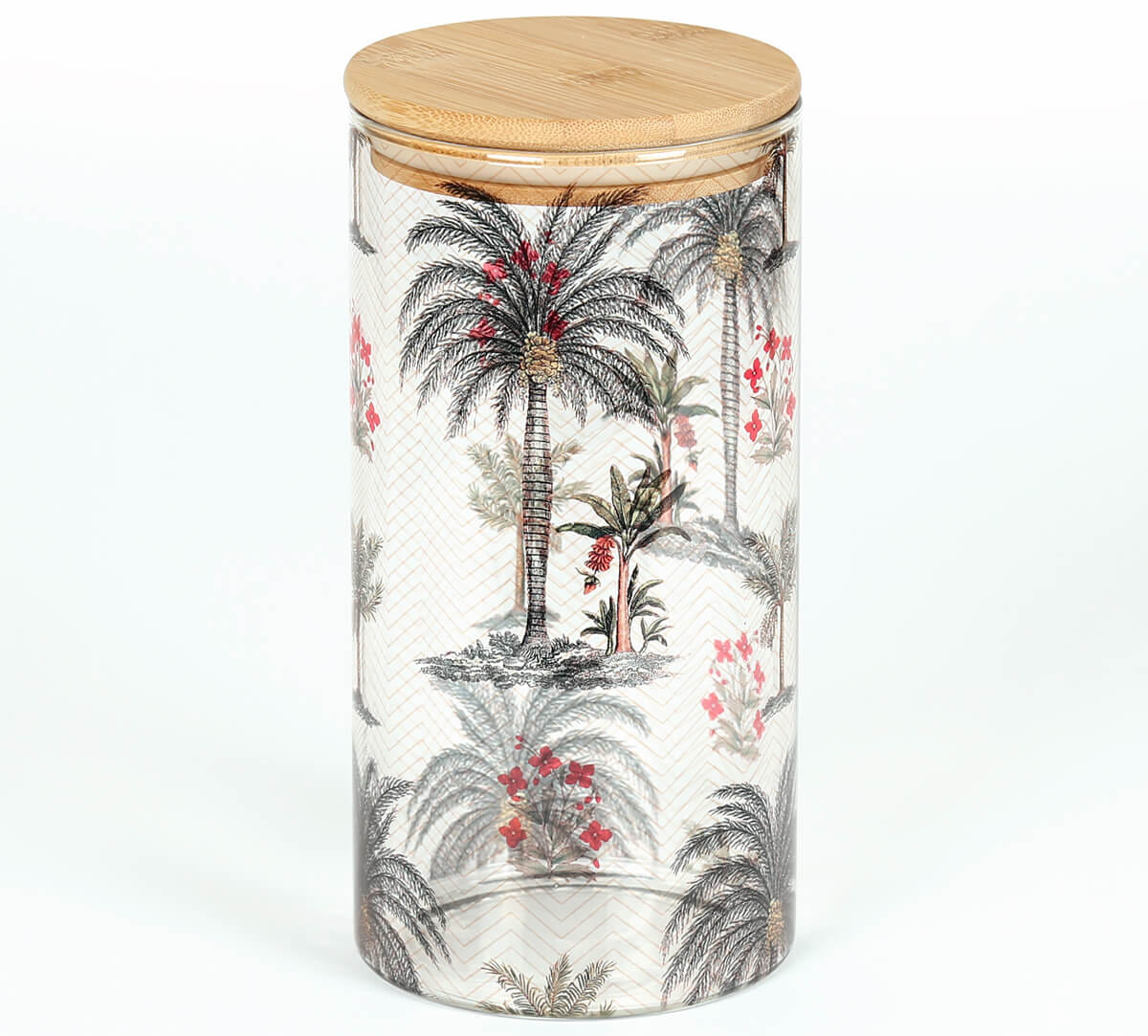 Chevron Palms Glass Jars 1400mL