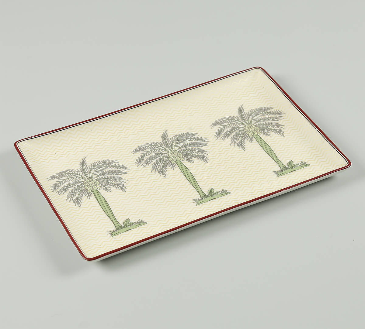 Chevron Palms Large Rectangle Platter