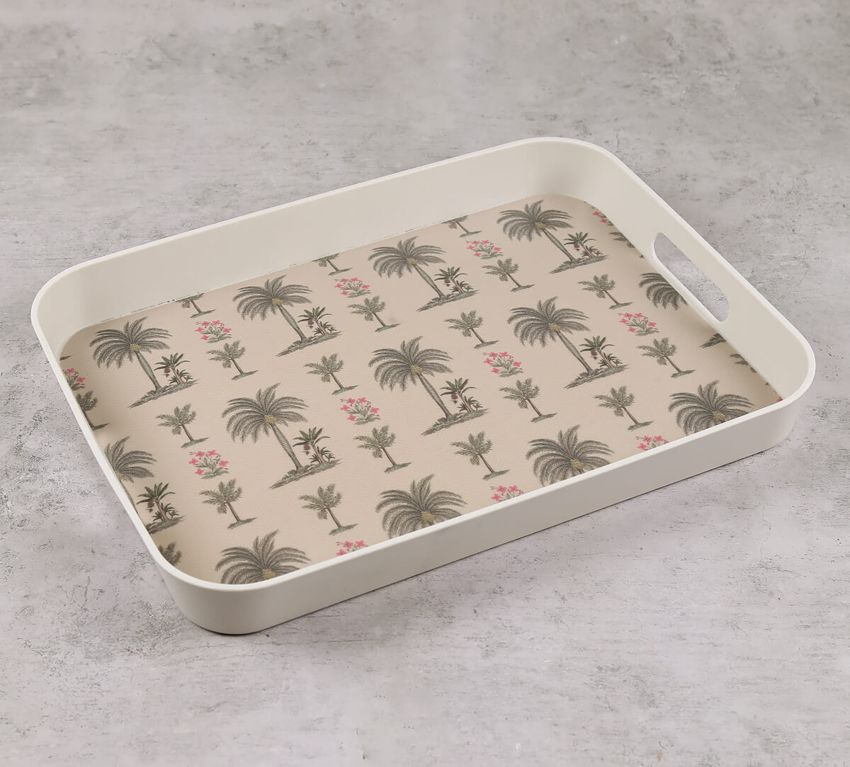 Chevron Palms Rectangle Bamboo Tray