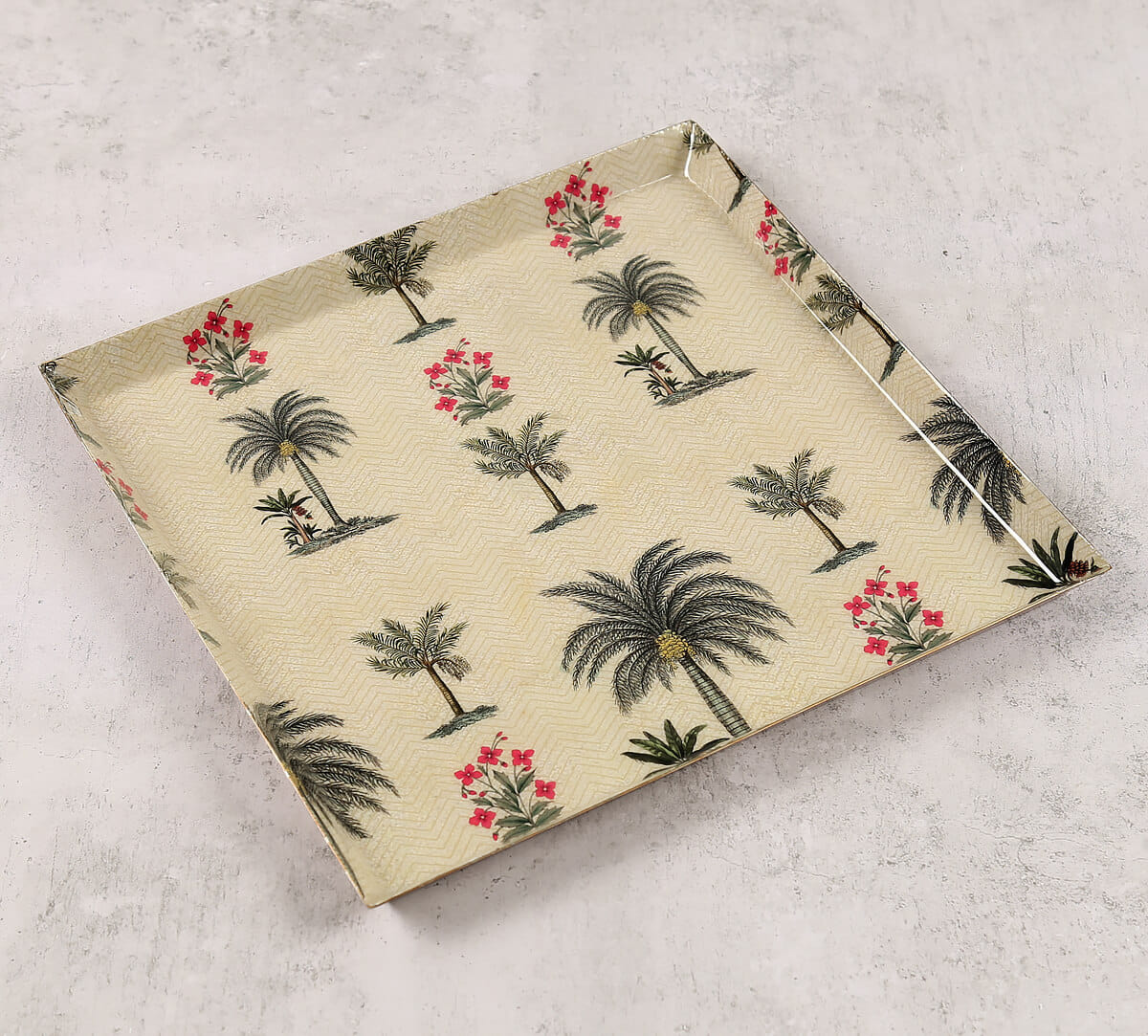 Chevron Palms Steel Platter
