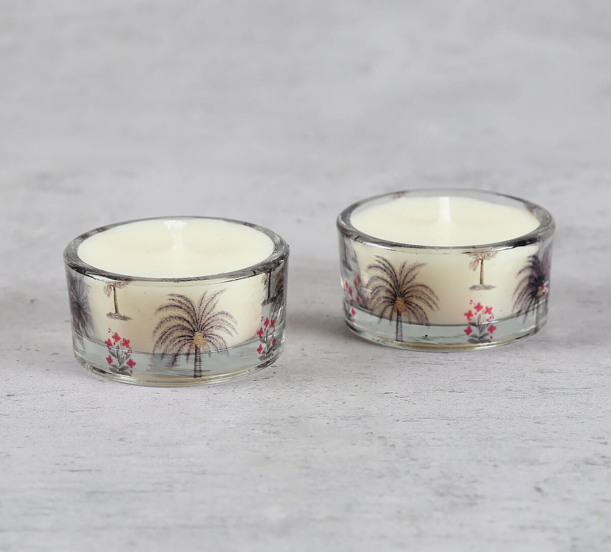 Chevron Palms T Lite Candle Votive Set of 2