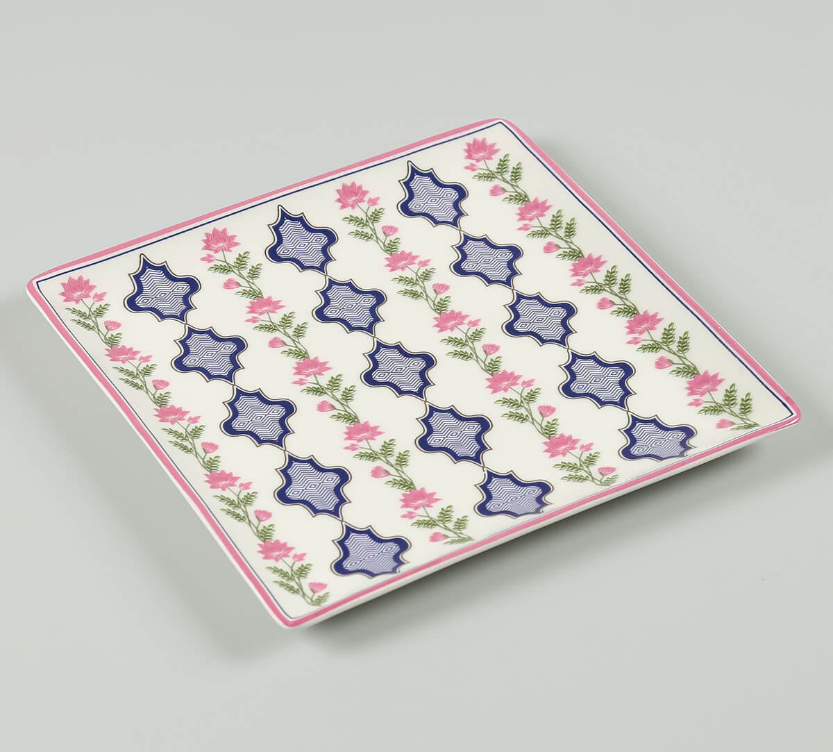 Chevron Perching Peacock Medium Platter