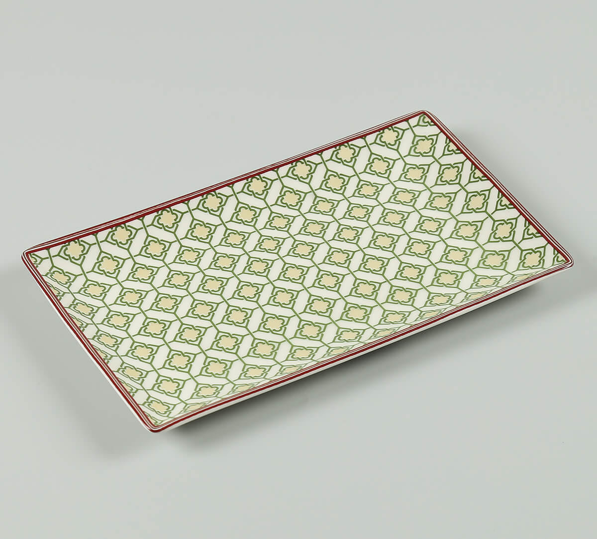 Chevron Poppy Flower Small Rectangle Platter