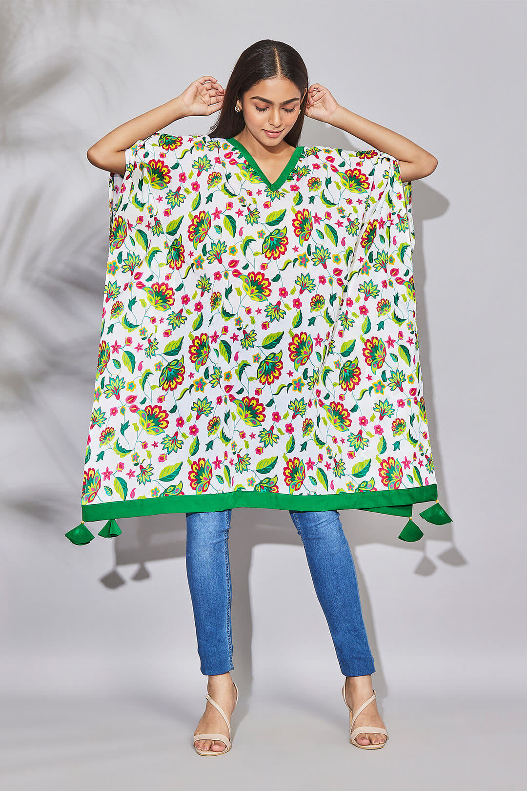 Cyanic Pop Burst Kaftan Kurti