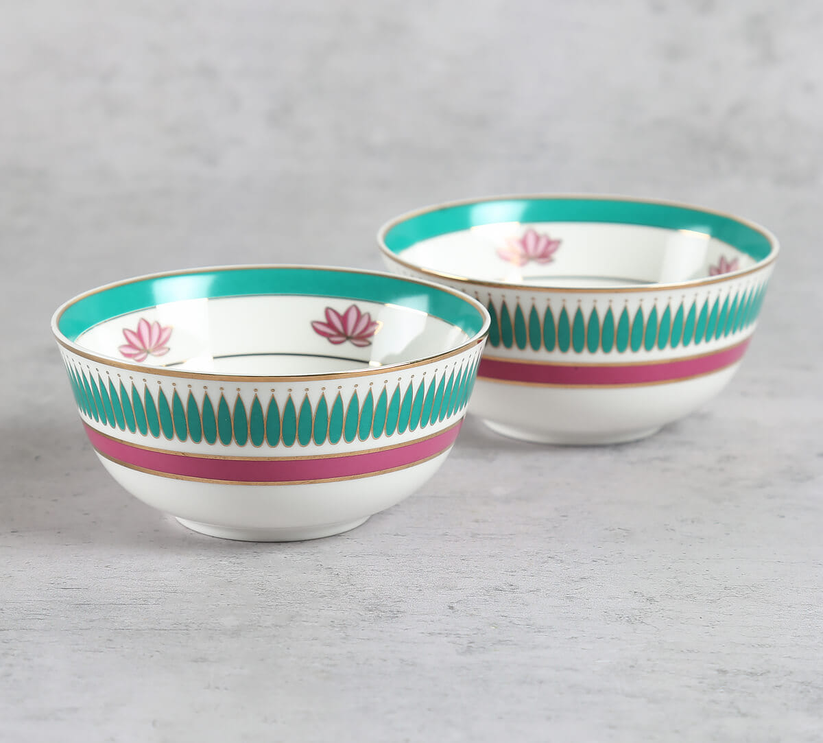 Emerald Blossom Katori Set of 2