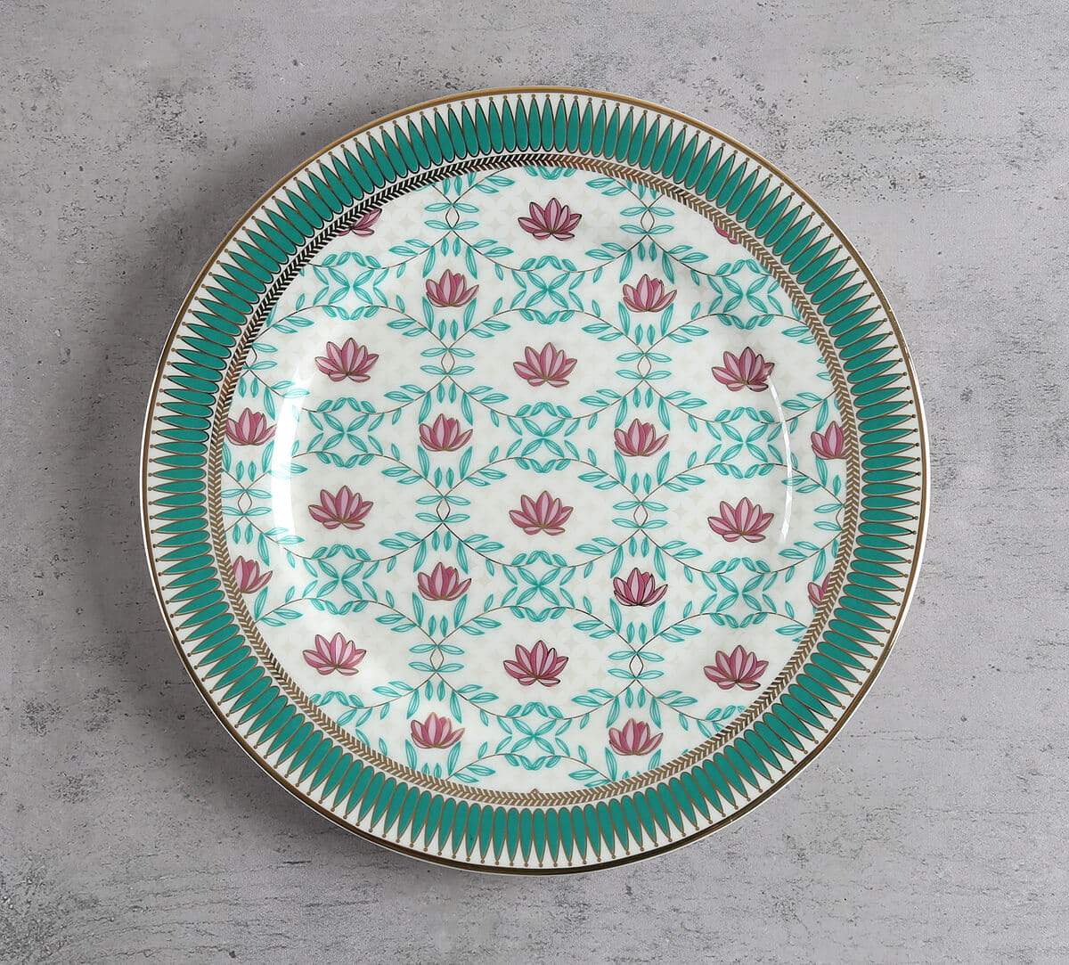 Emerald Blossom Quarter Plate Set of 2