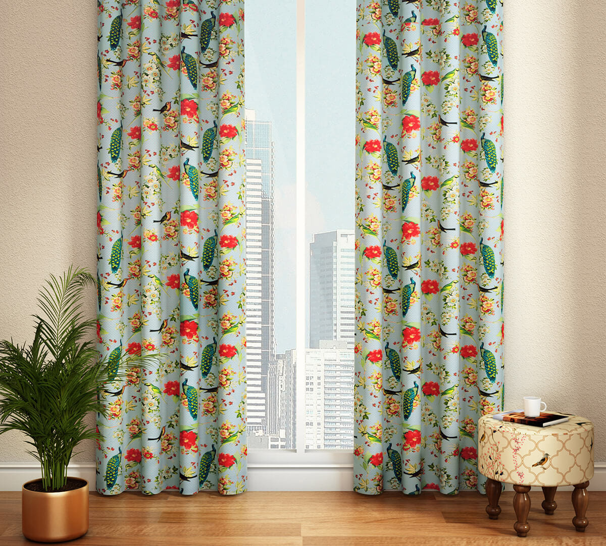 Feathered Garden Full Length Curtain