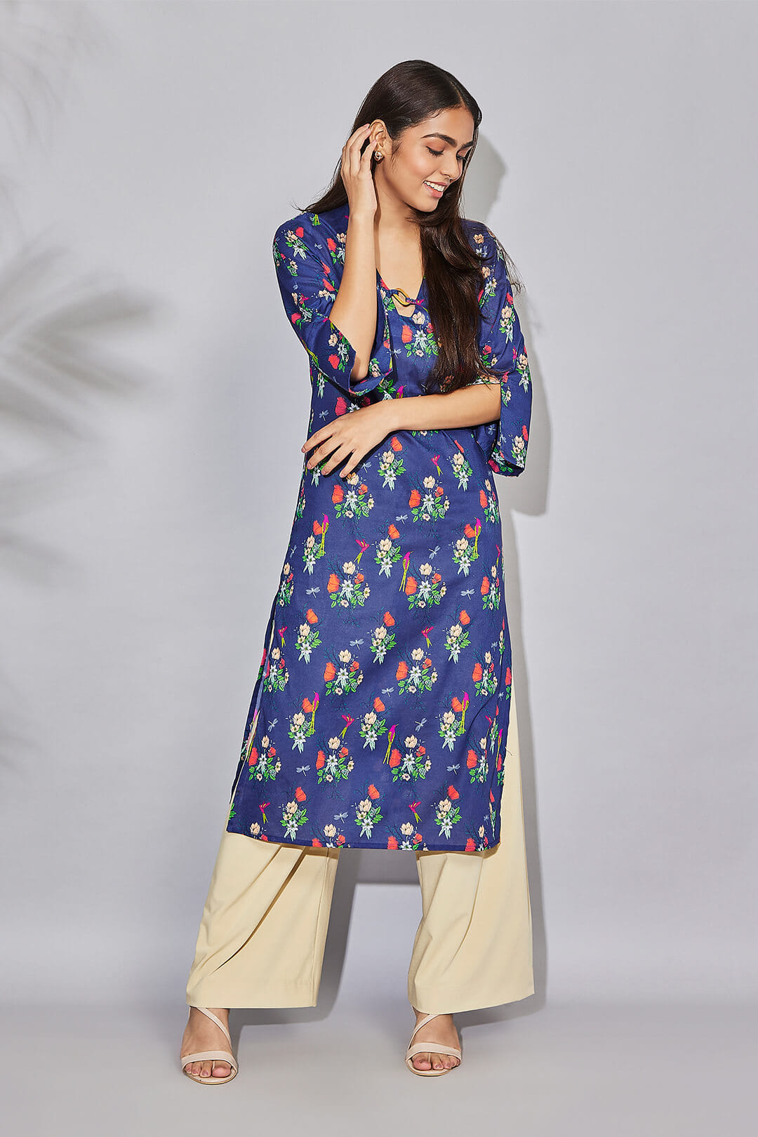 Floral Fascination Kaftan Kurti Long