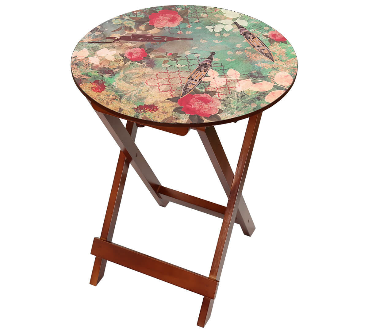 Floral Lake Inception Round Side Table