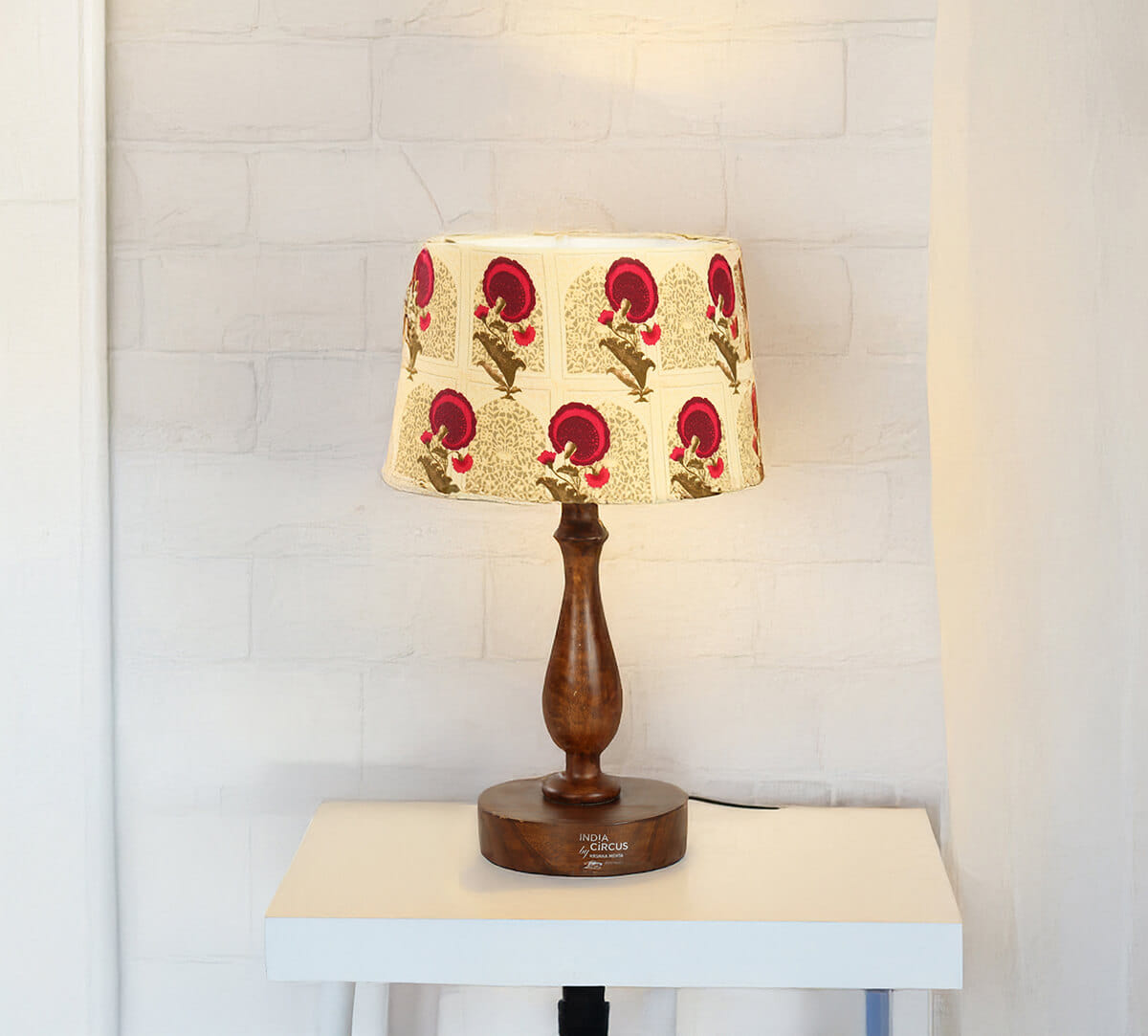 Flower Regalia Drum Table Lamp