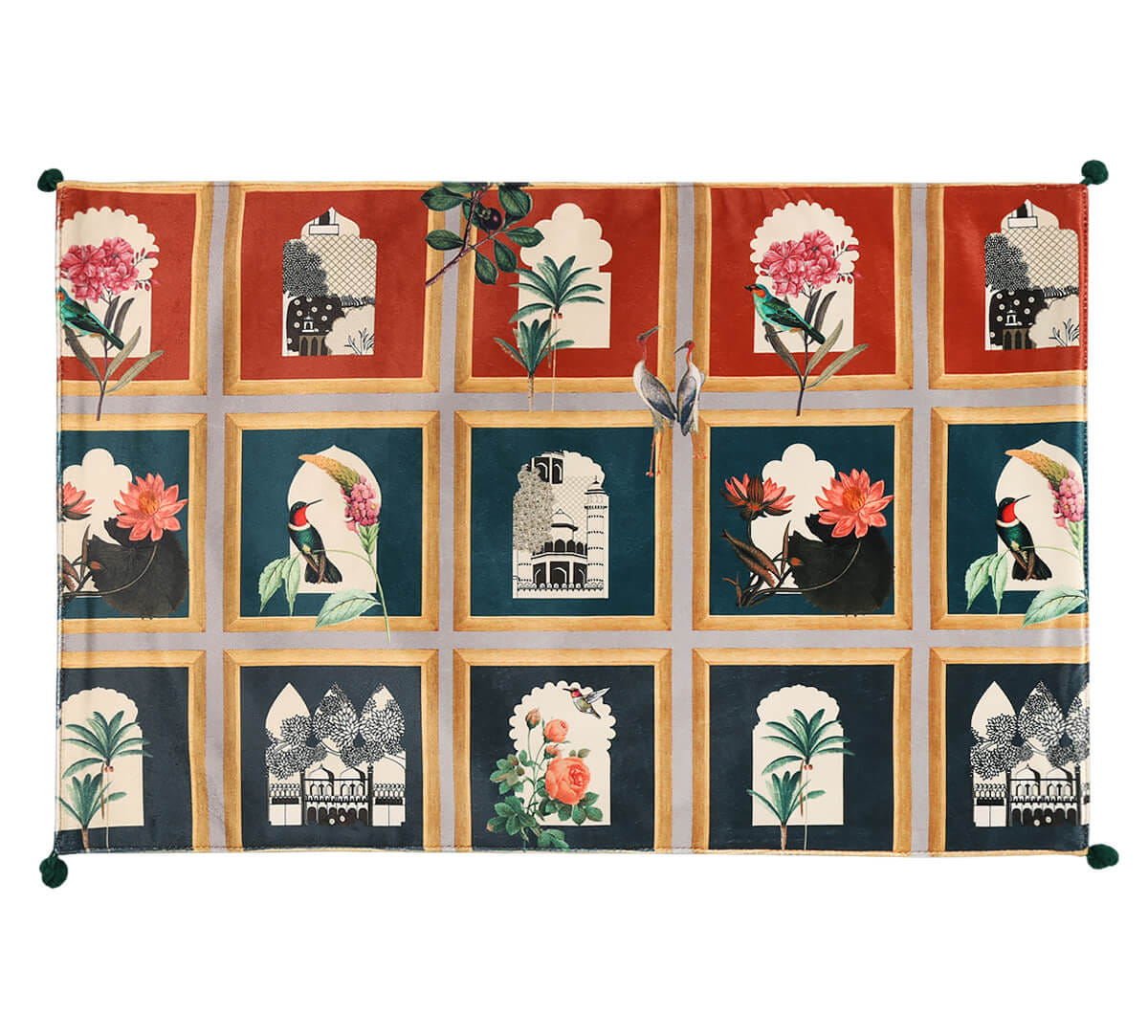Fluttering Blooms Micro Velvet Table Mats Set of 6