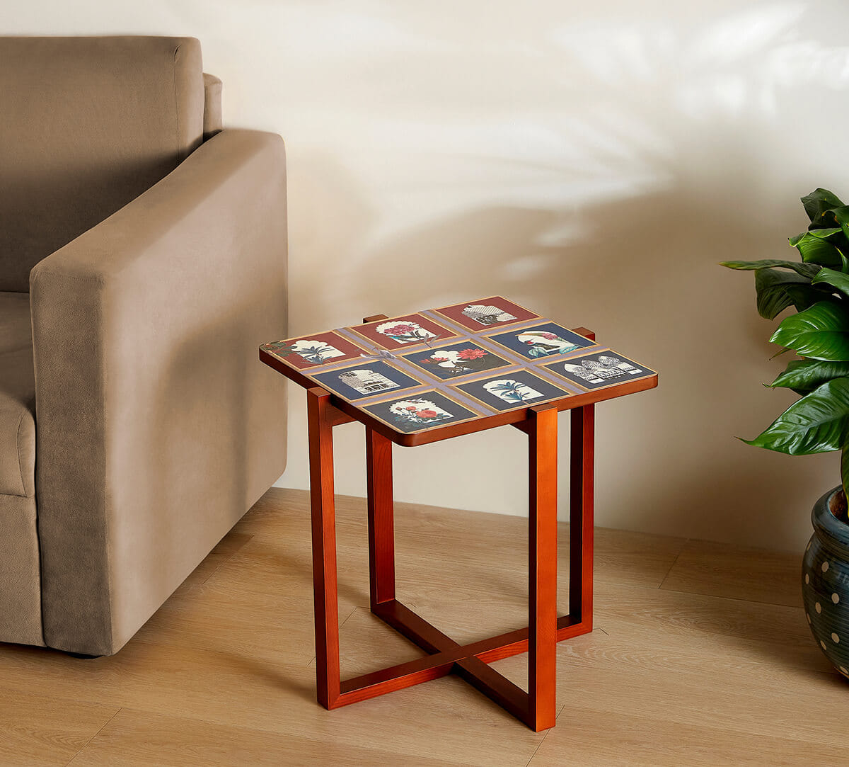 Fluttering Blooms Square Table