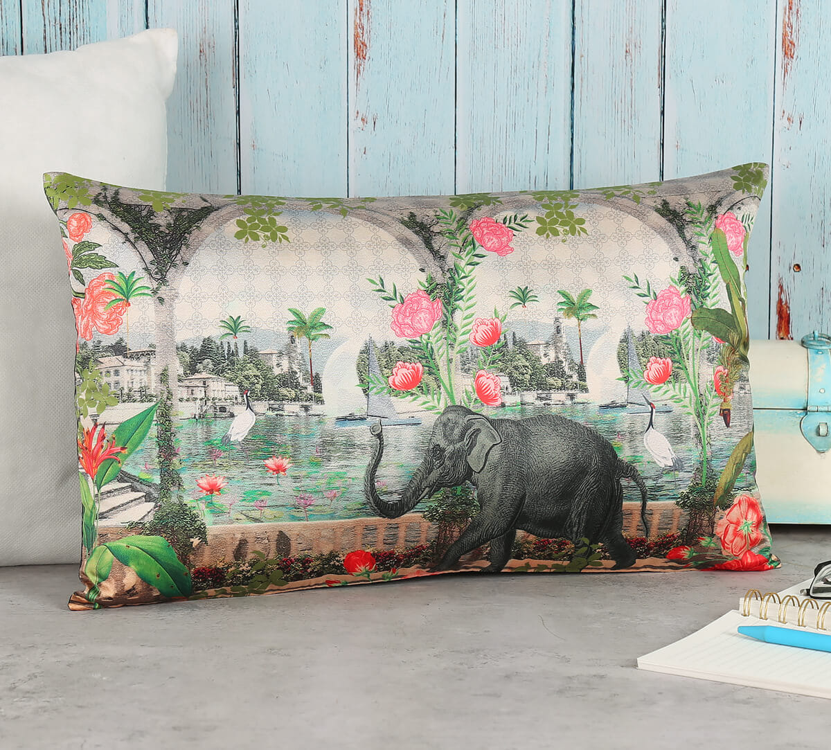 Frolic Mist 12" x 20" Blended Taf Silk Cushion Cover