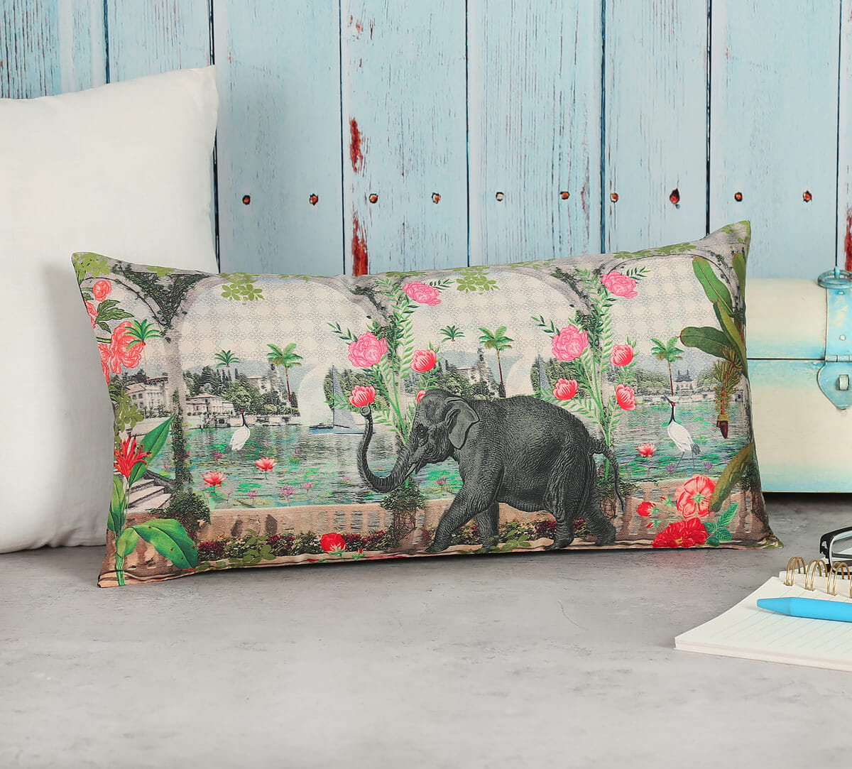 Frolic Mist 8" x 16" Blended Taf Silk Cushion Cover