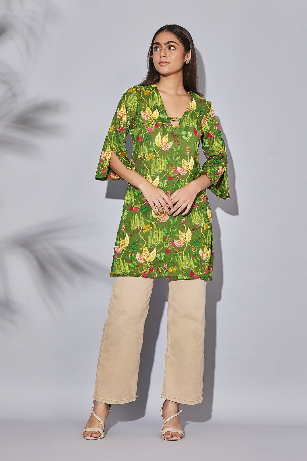 Fronds and Florets Kaftan Kurti Short