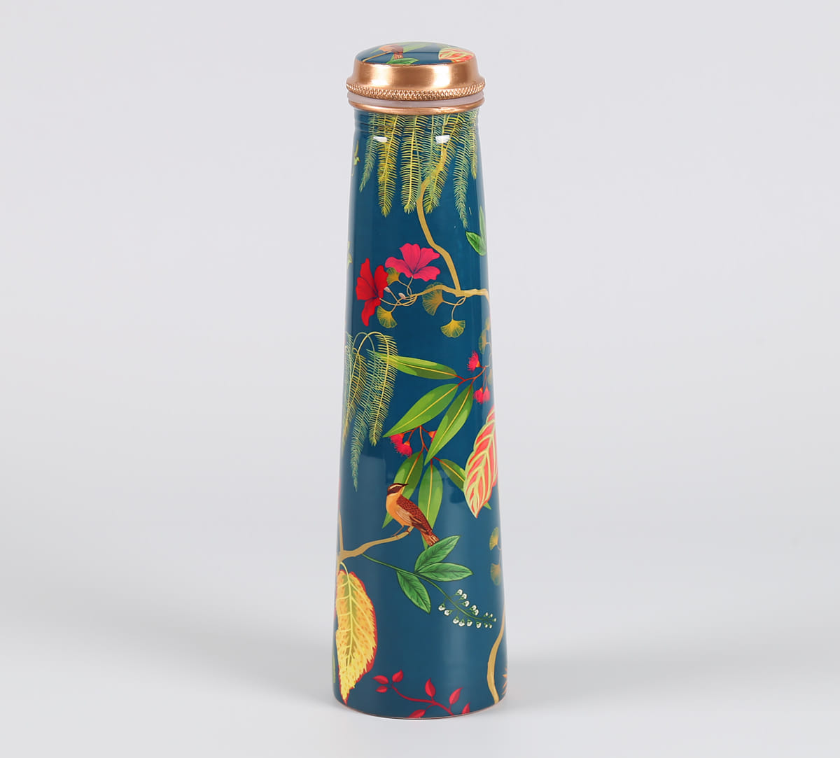 Fronds and Florets Tapered Copper Bottle