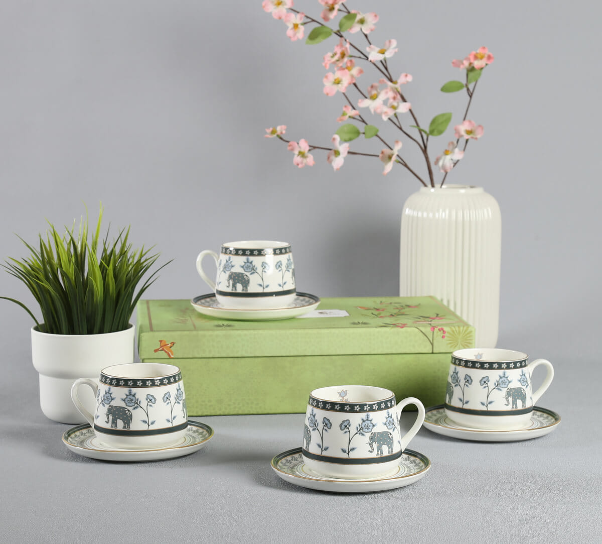 Gardenia Dreams Cup and Saucer Set of 4