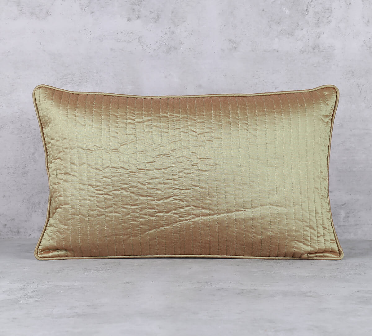 Gold Pintucks Quilted Cushion Cover