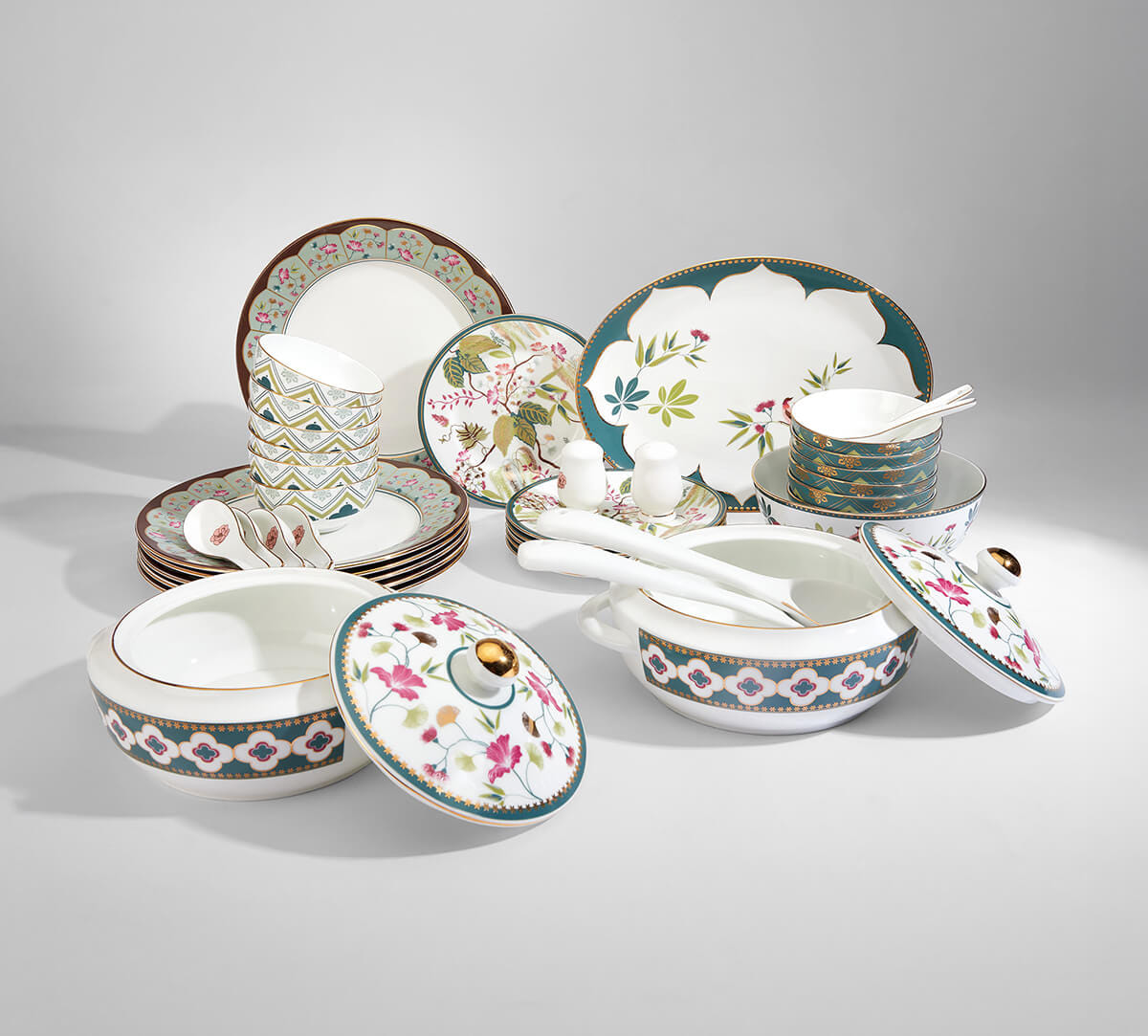 Grandeur Greens Dinner set - 40 Pieces