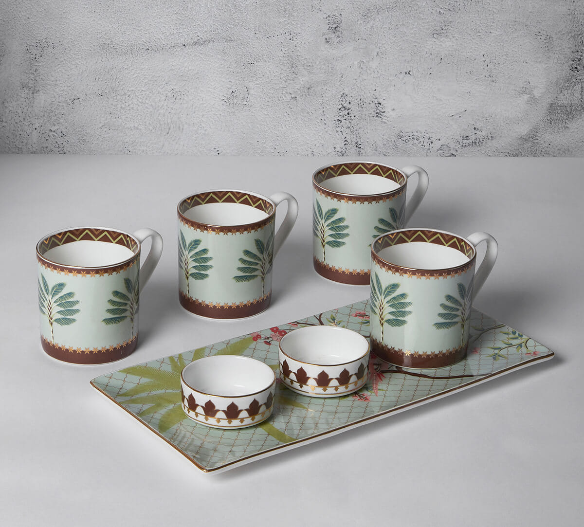 Grandeur Greens Snack Platter & Coffee Mug Set