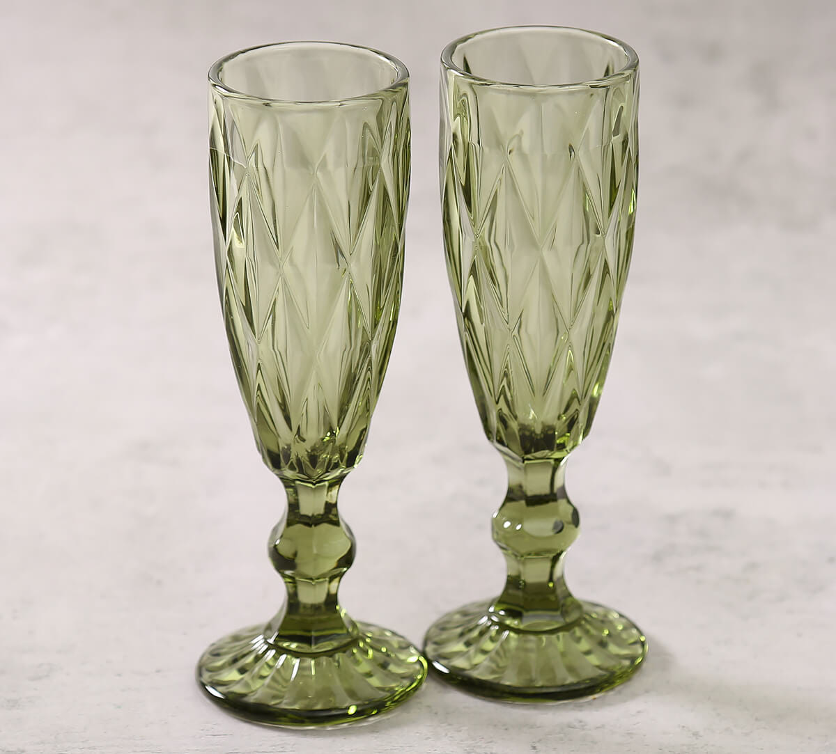Green Champagne Glasses (set of 2)