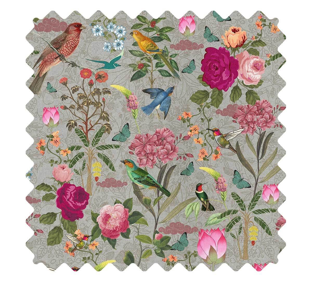 Grey Bird Land Fabric