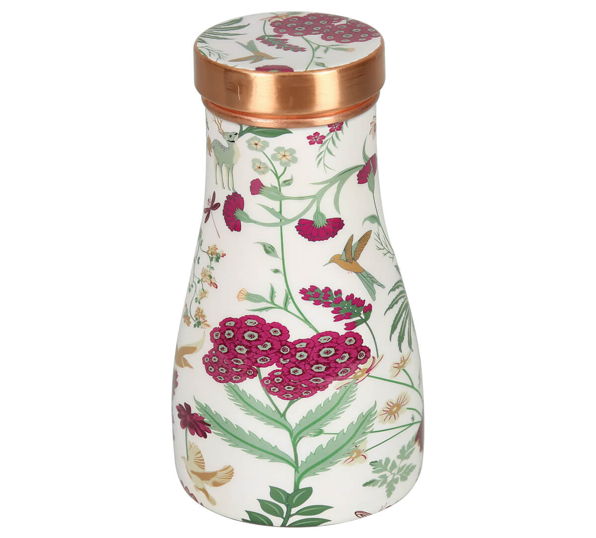 Grey Floral Galore Bedside Copper Jar