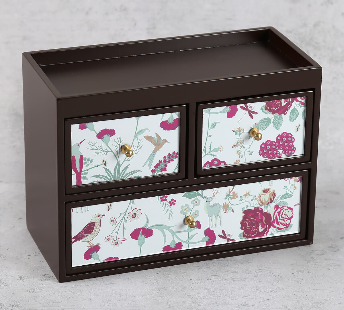 Grey Floral Galore Chest of Drawer