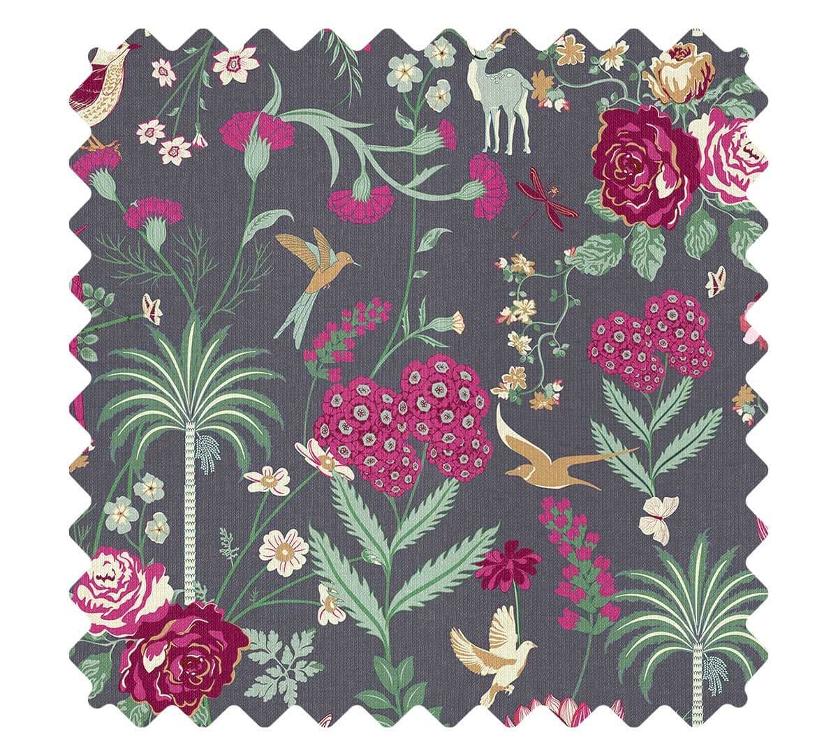 Grey Floral Galore Fabric