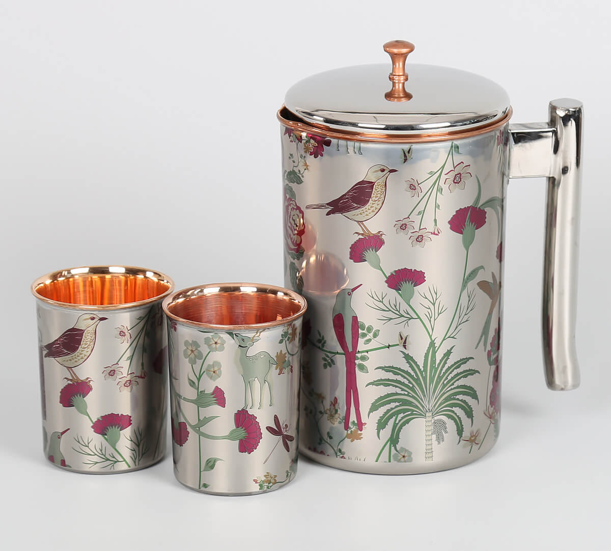 Grey Floral Galore Jug & Tumbler Set