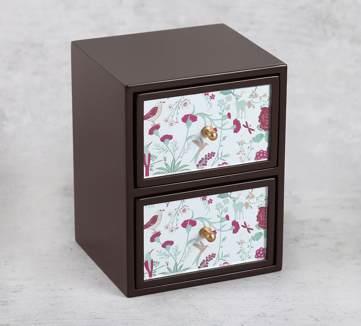 Grey Floral Galore Small Chest of Drawer
