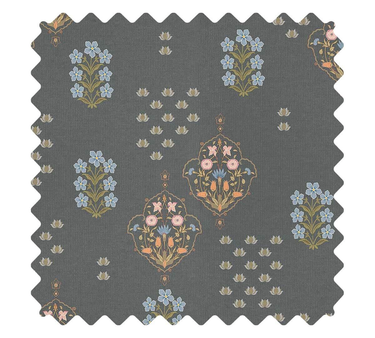Grey Floret Delight Fabric