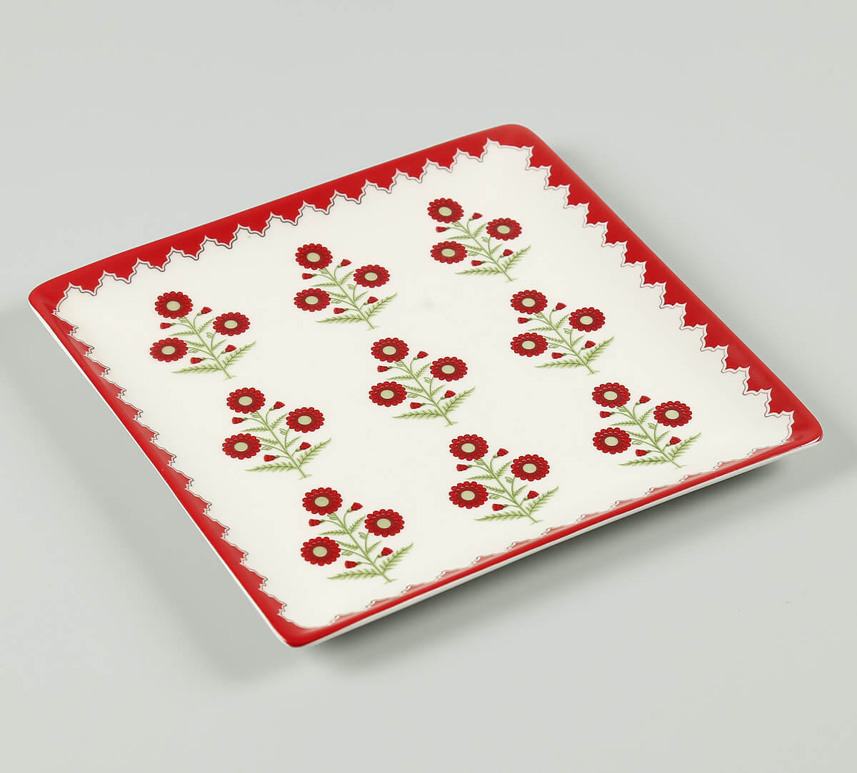 Grey Poppy Flower Medium Platter