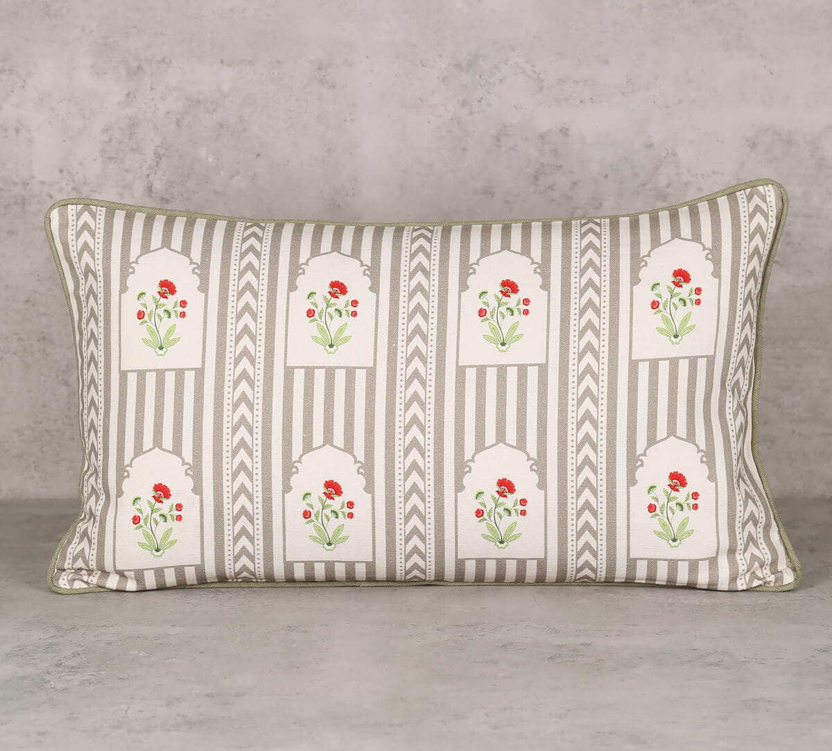 Grey Spell Cotton Duck Rectangle Cushion Cover