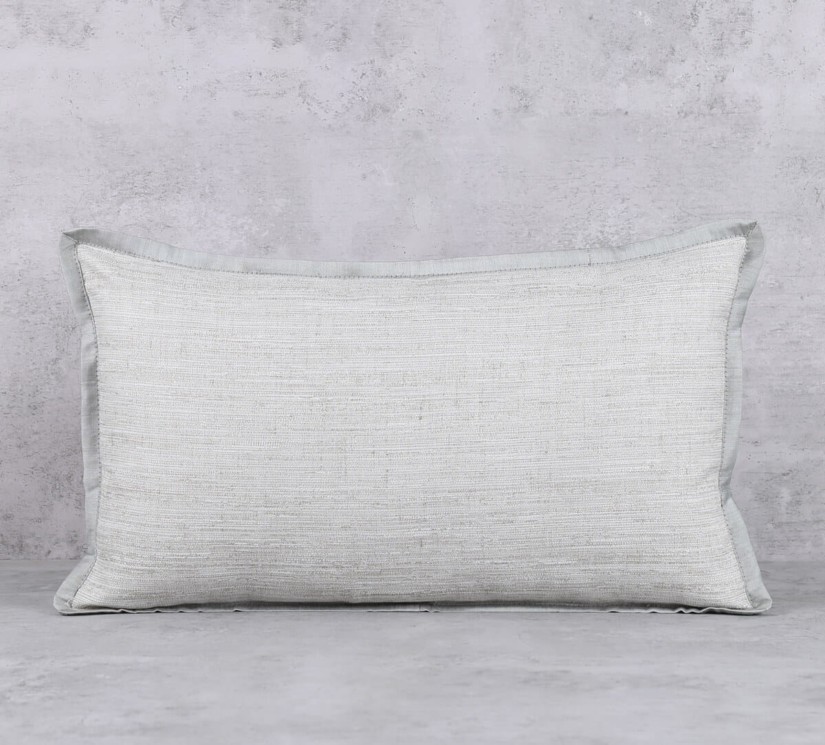 Heavenly Gray Flange Khadi Cushion Cover
