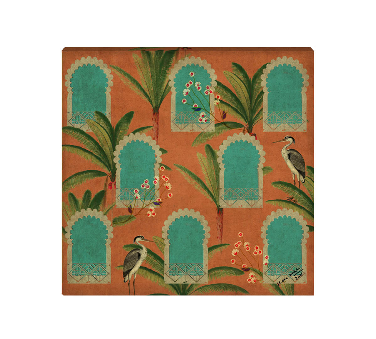 Heron's Palace Canvas Wall Art