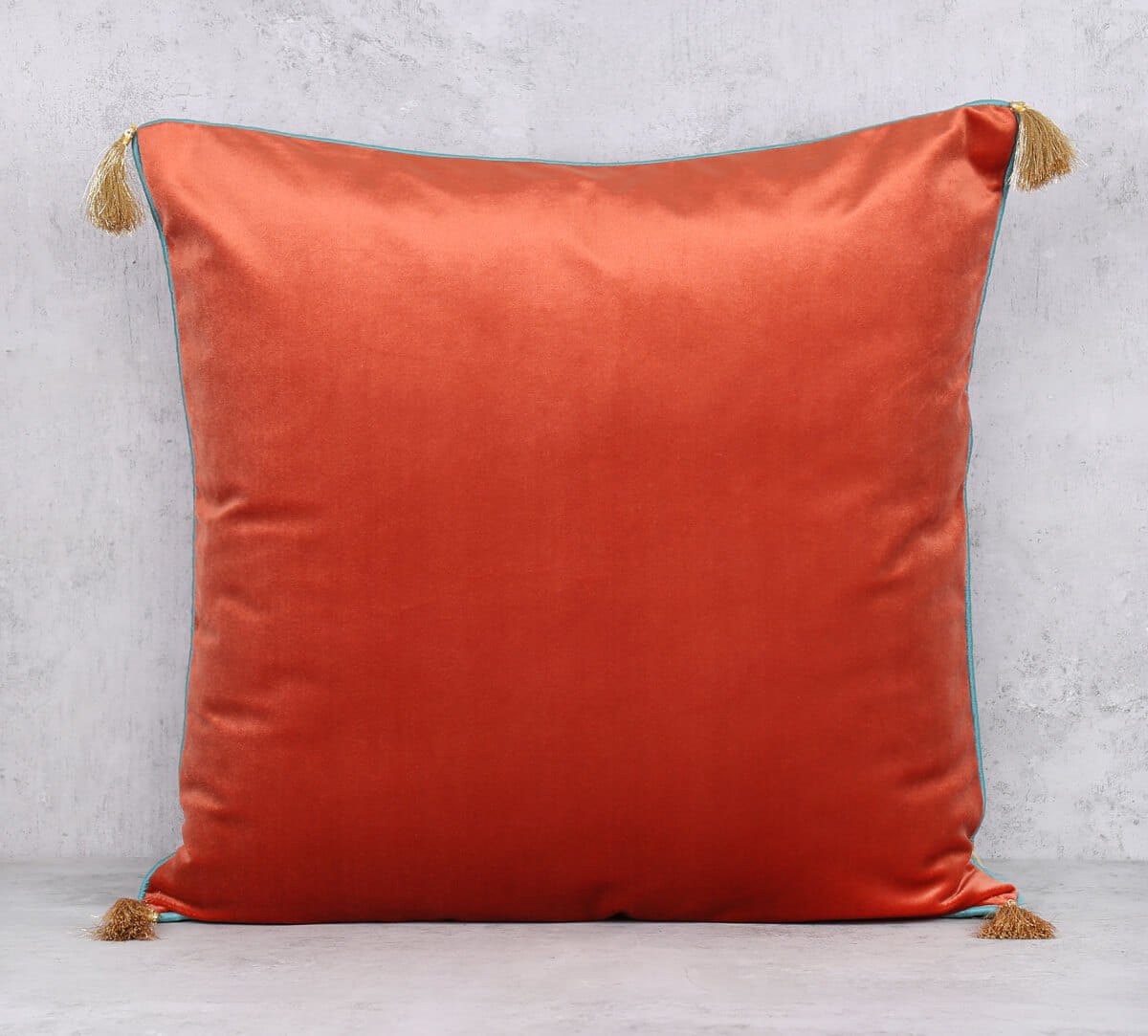 Honey Rust Tassel Cushion Cover