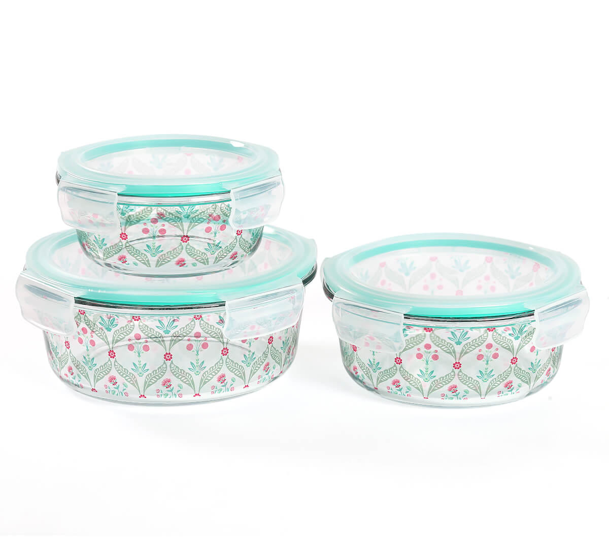 Iron Blooming Dahlia Glass Container Set of 3